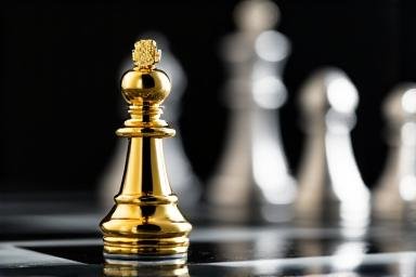 A chess piece on a glass board representing strategic financial risk management