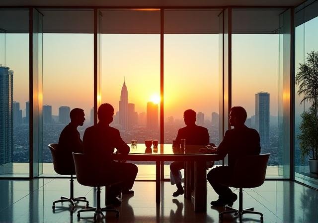 Umbra financial analysts working in modern Manila office